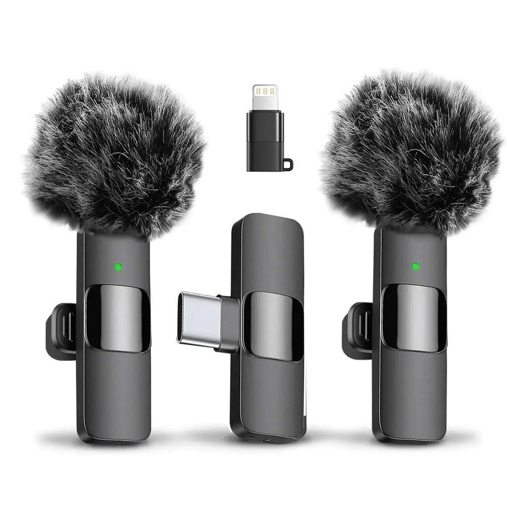 Hitozon Wireless Microphone for Iphone Ipad and Android Phone, 2 Pack Wireless Lavalier Lapel Mic with Noise Reduction, Plug and Play Mini Microphone for Video Recording Interview Podcast Youtube Tiktok Vlog,Summerwins